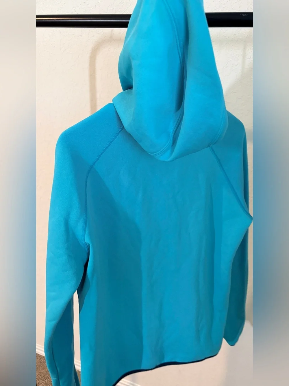 Nike Turquoise Hooded Zip-Up Sweatshirt with Yellow Trim